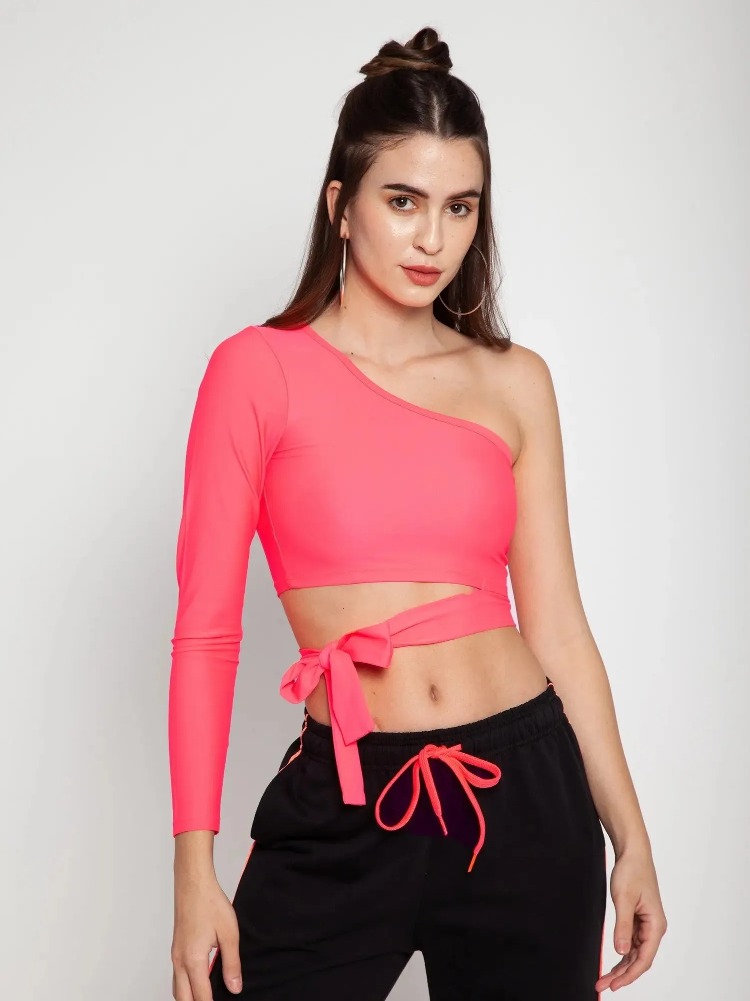 Neon Pink Tie-top