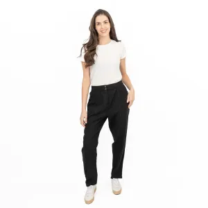 Next Linen Trousers Straight Leg Black