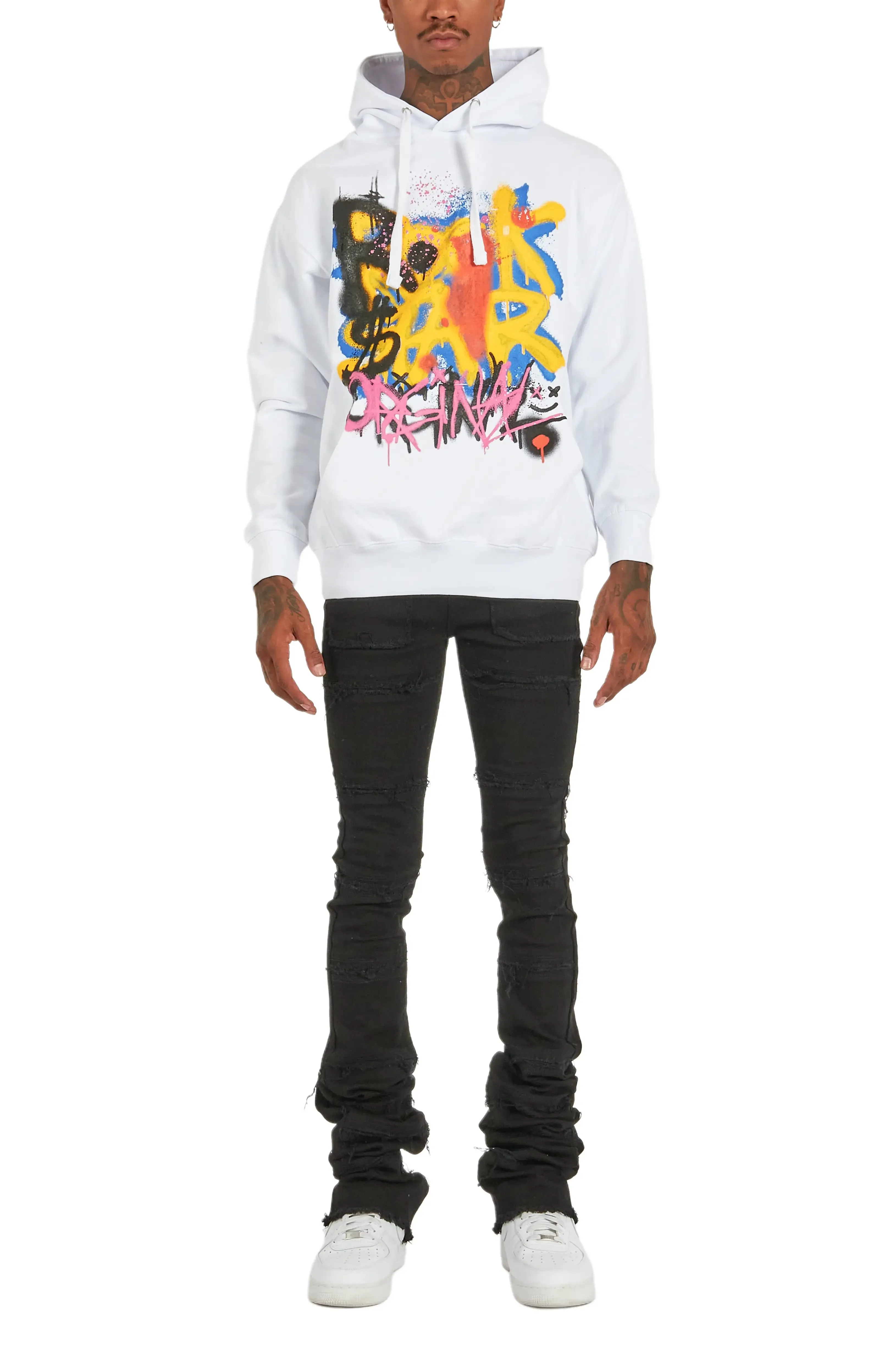 Nocairs White Graphic Hoodie