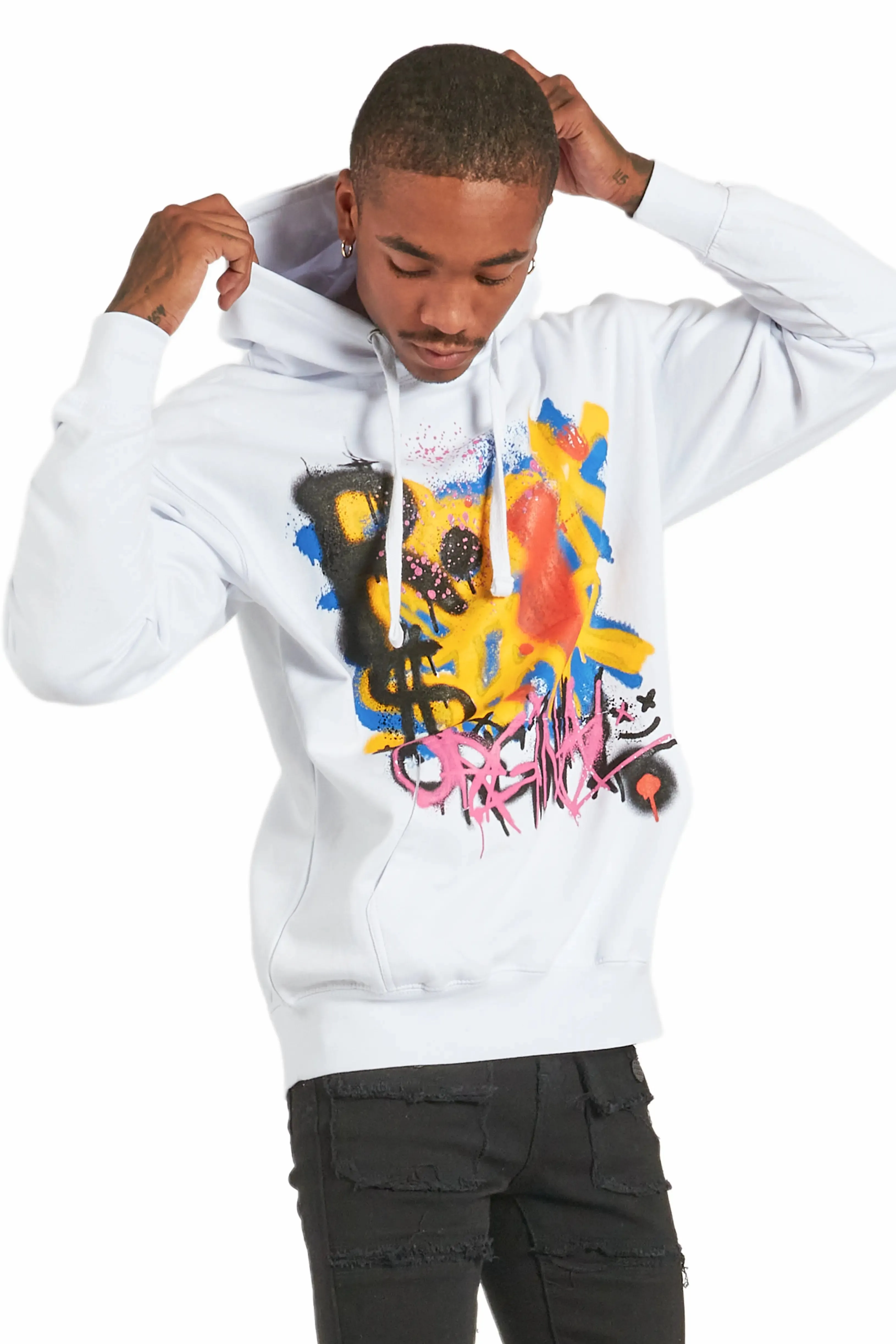 Nocairs White Graphic Hoodie