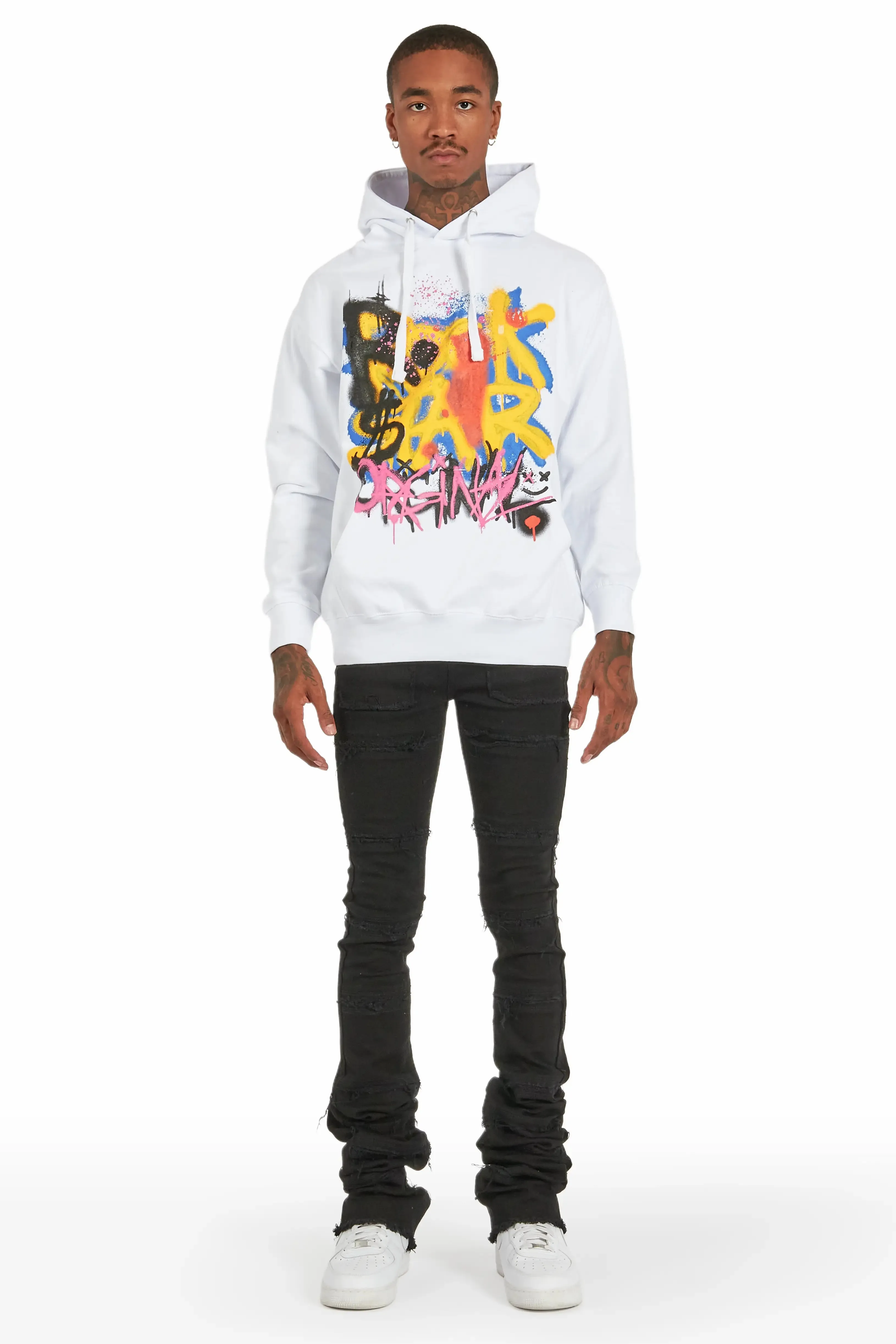 Nocairs White Graphic Hoodie