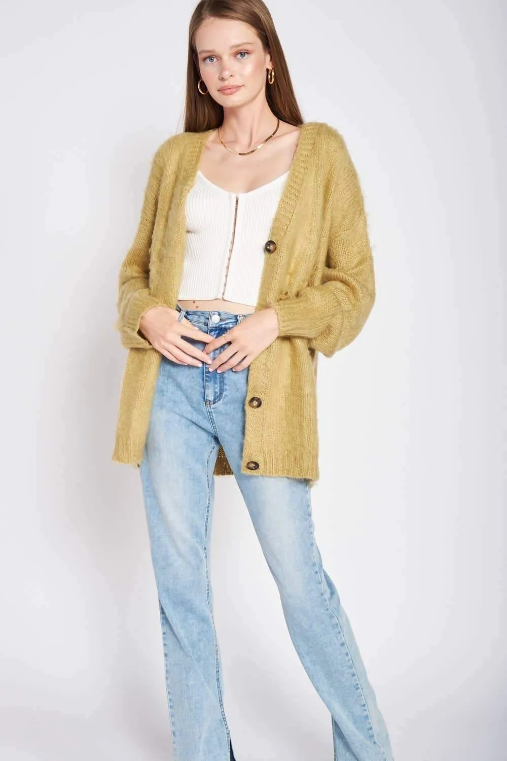 Oversized Cardigan Button Down Sage