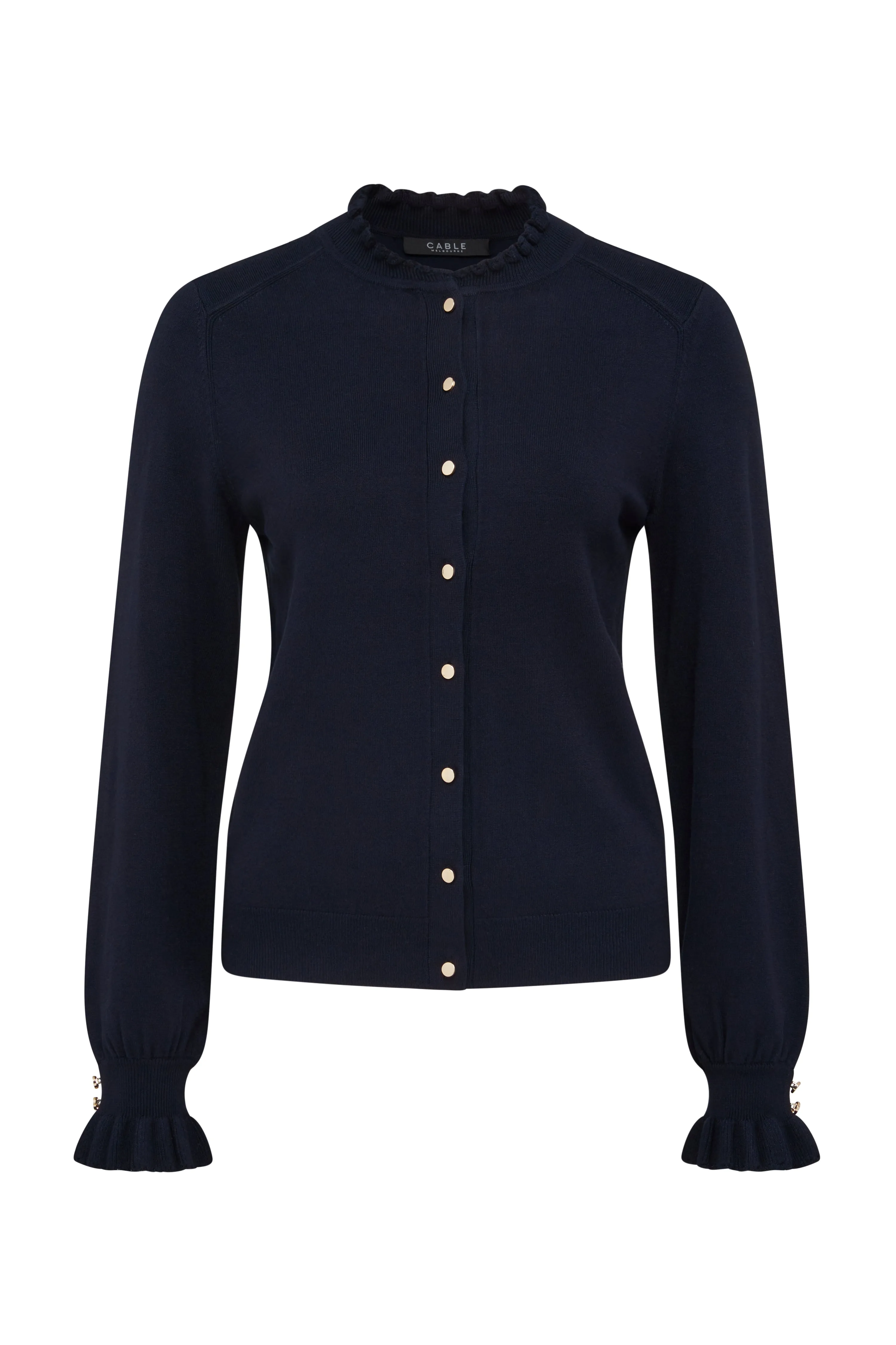 Pointelle Cardigan - Navy