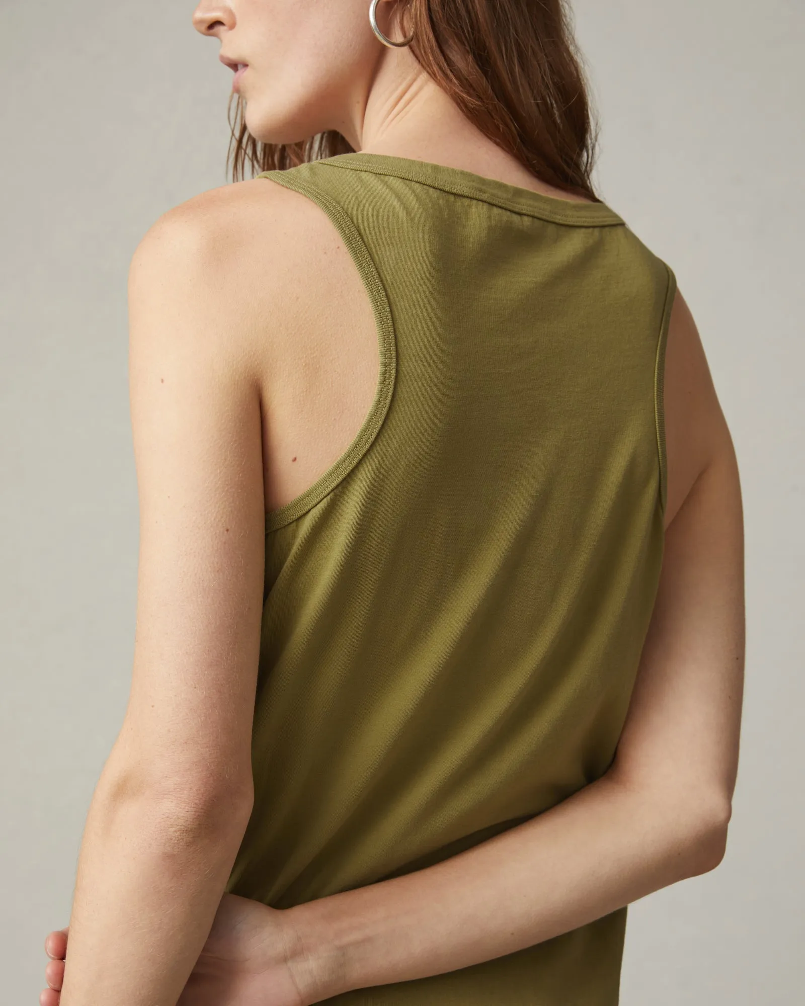 Racer Tank Dress - Peat Moss