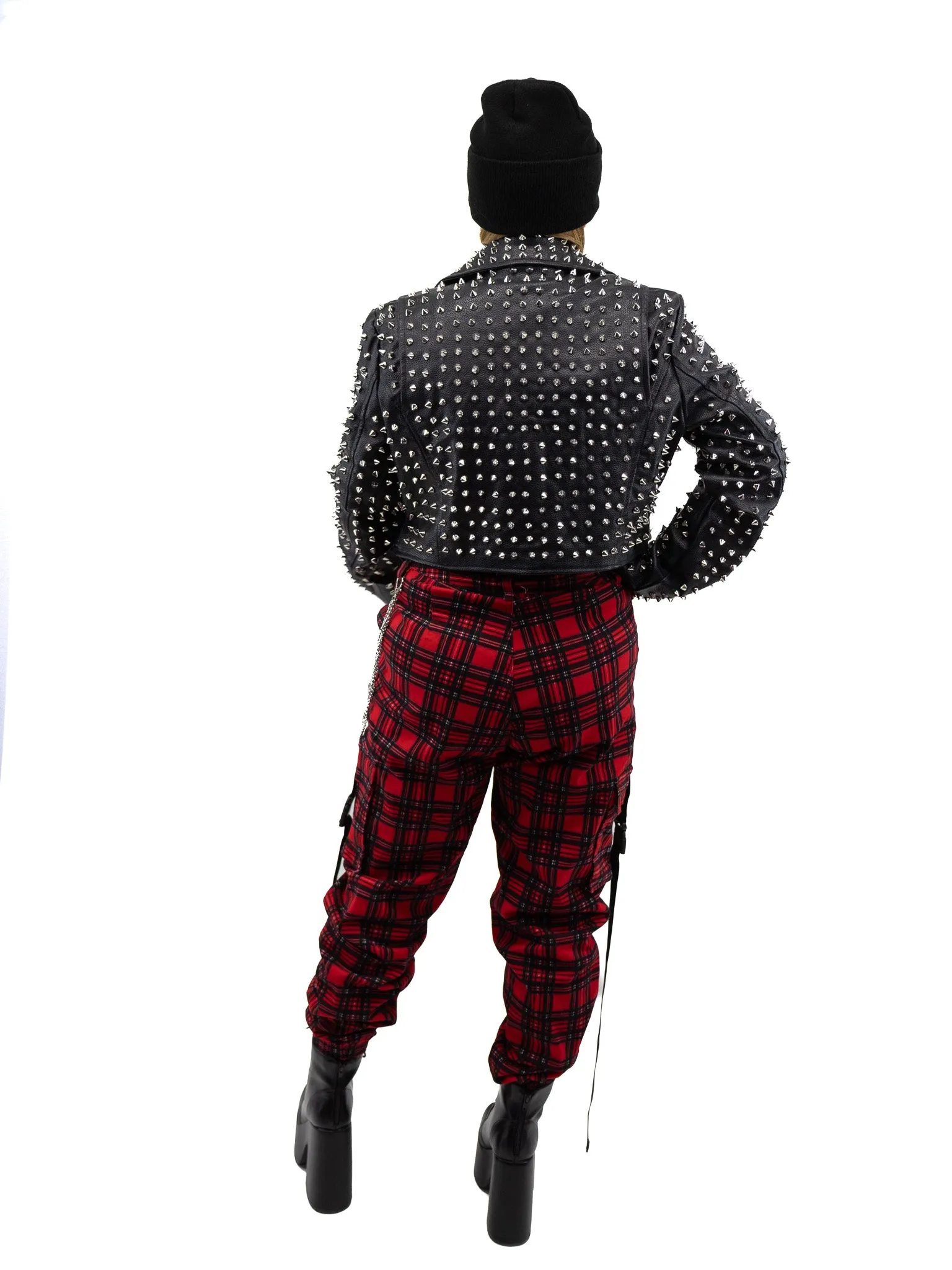 Rocky Red Plaid Cargo Joggers