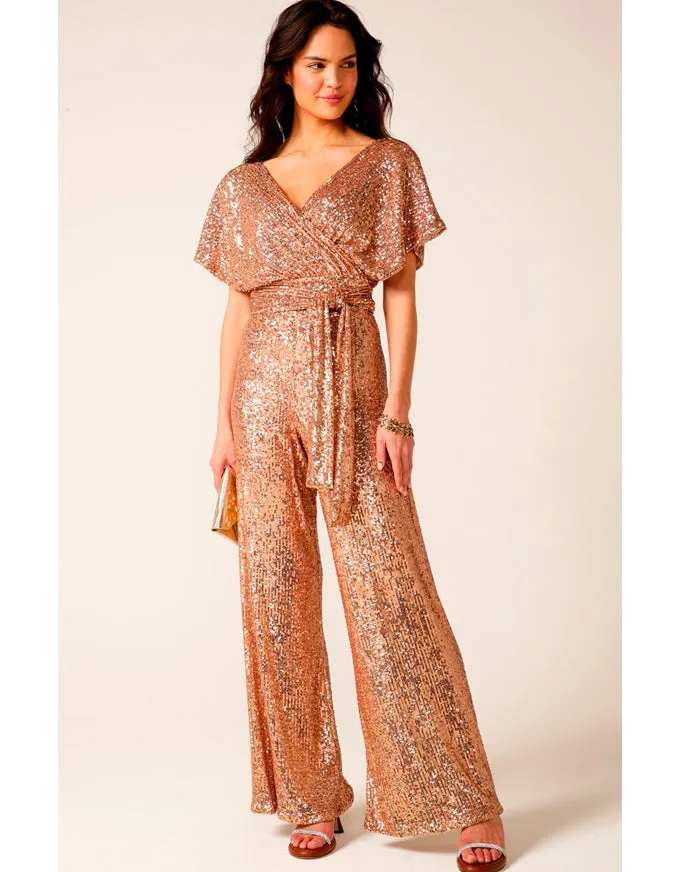 Sequin Wrap Top (Gold)