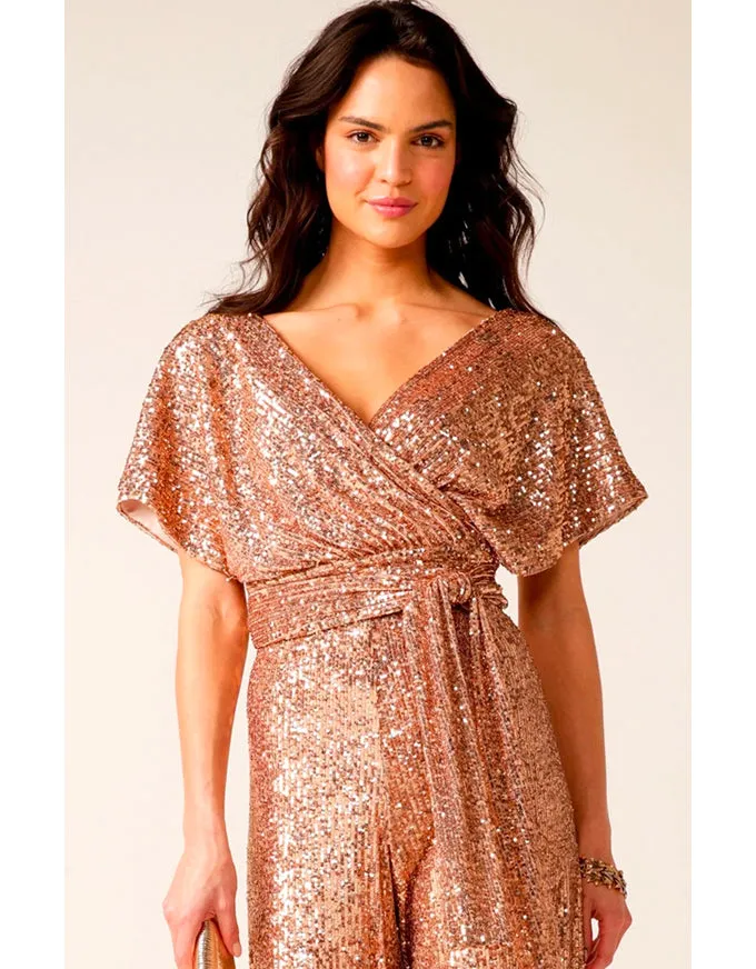 Sequin Wrap Top (Gold)