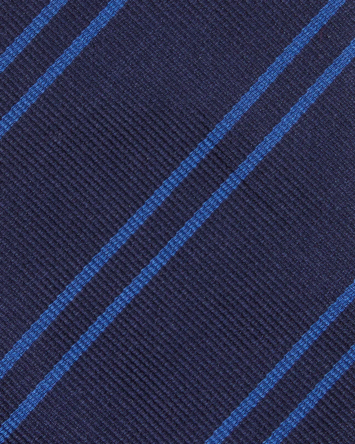 Silk Woven Tie in Navy/Blue Double Stripe