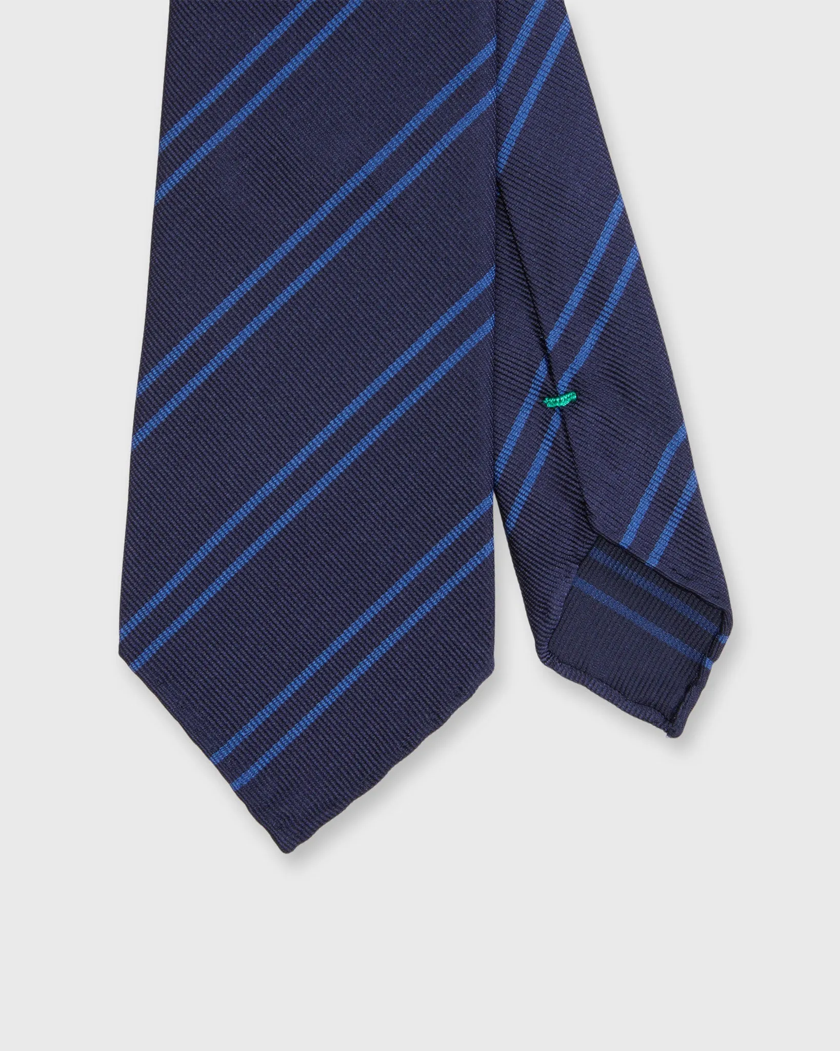 Silk Woven Tie in Navy/Blue Double Stripe