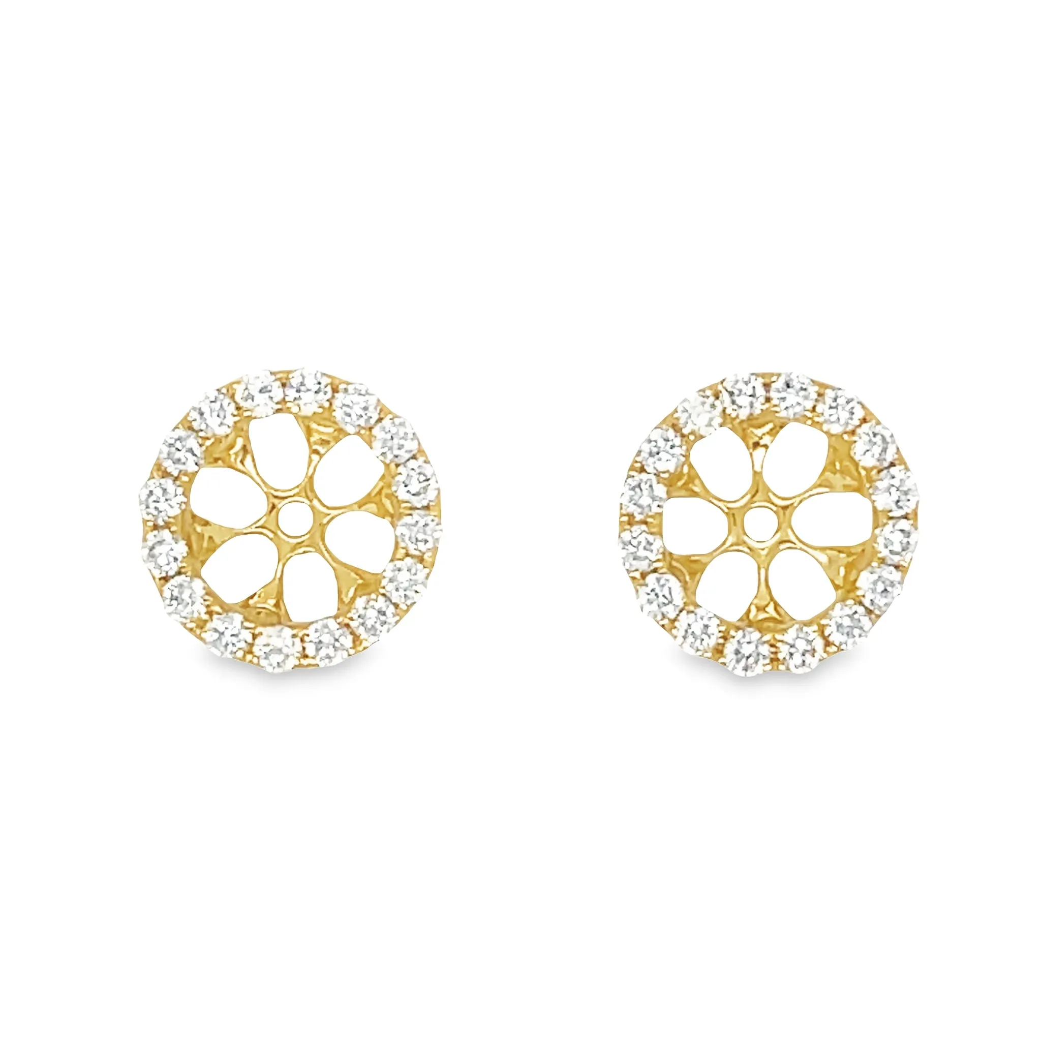 Small Removable Round Diamond Jacket Earrings 0.34 cts