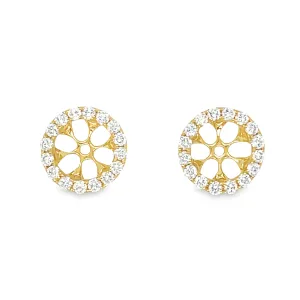 Small Removable Round Diamond Jacket Earrings 0.34 cts