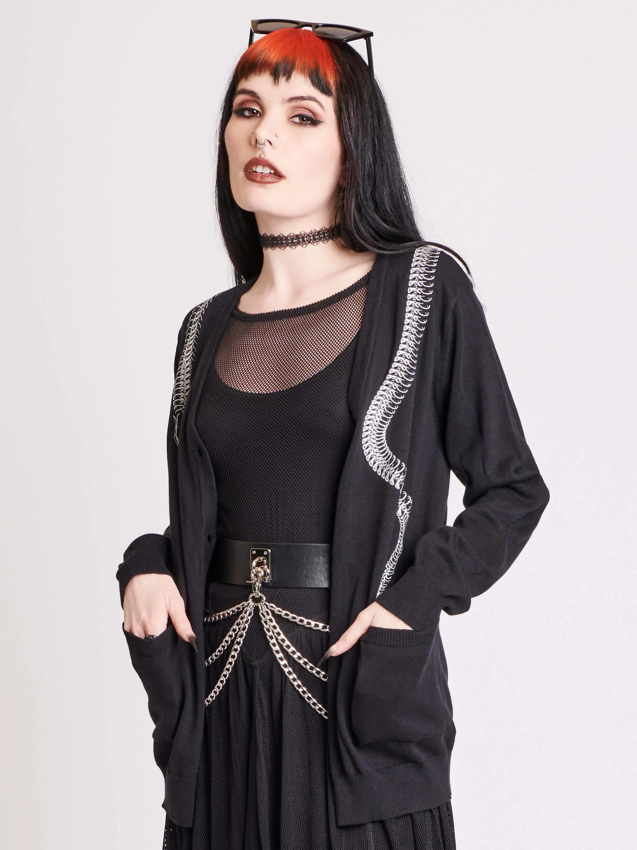 Snake Embroidered Cardigan