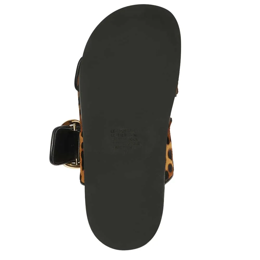 Tone Slide in Leopard Leather