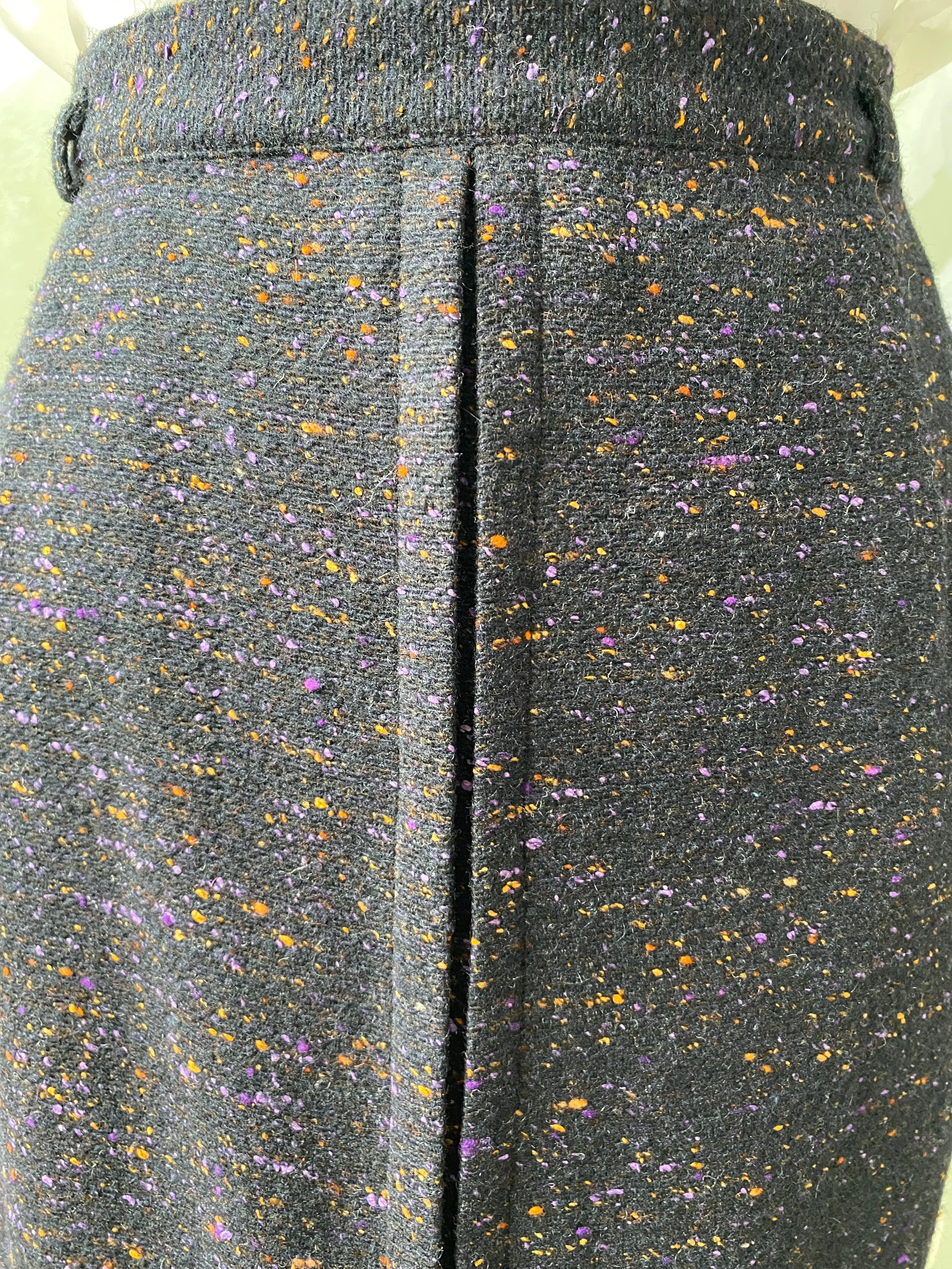 Vintage 1950s Flecked Wool Pencil Skirt, Medium