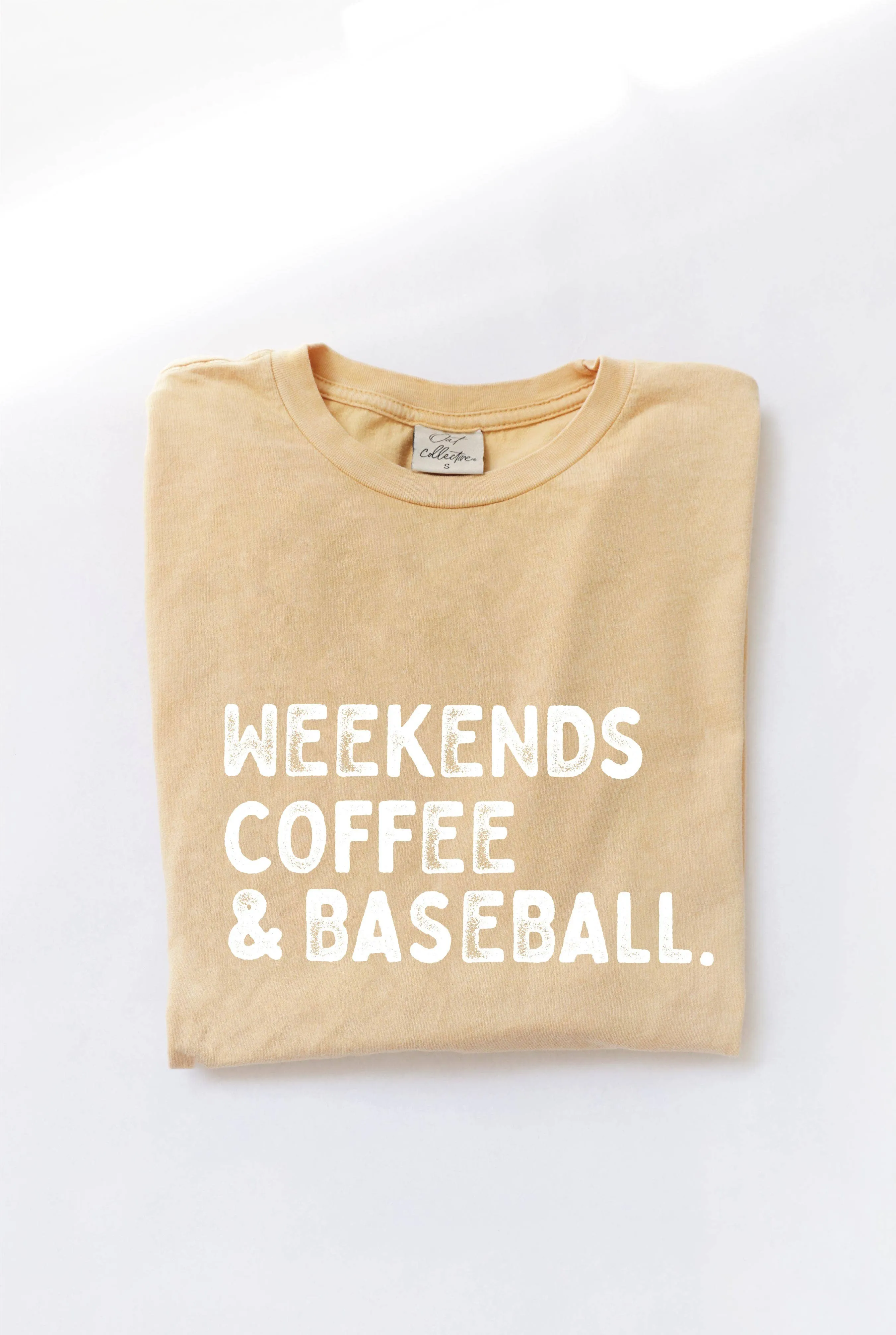 Weekends Coffee And Baseball Mineral Washed Graphic Top