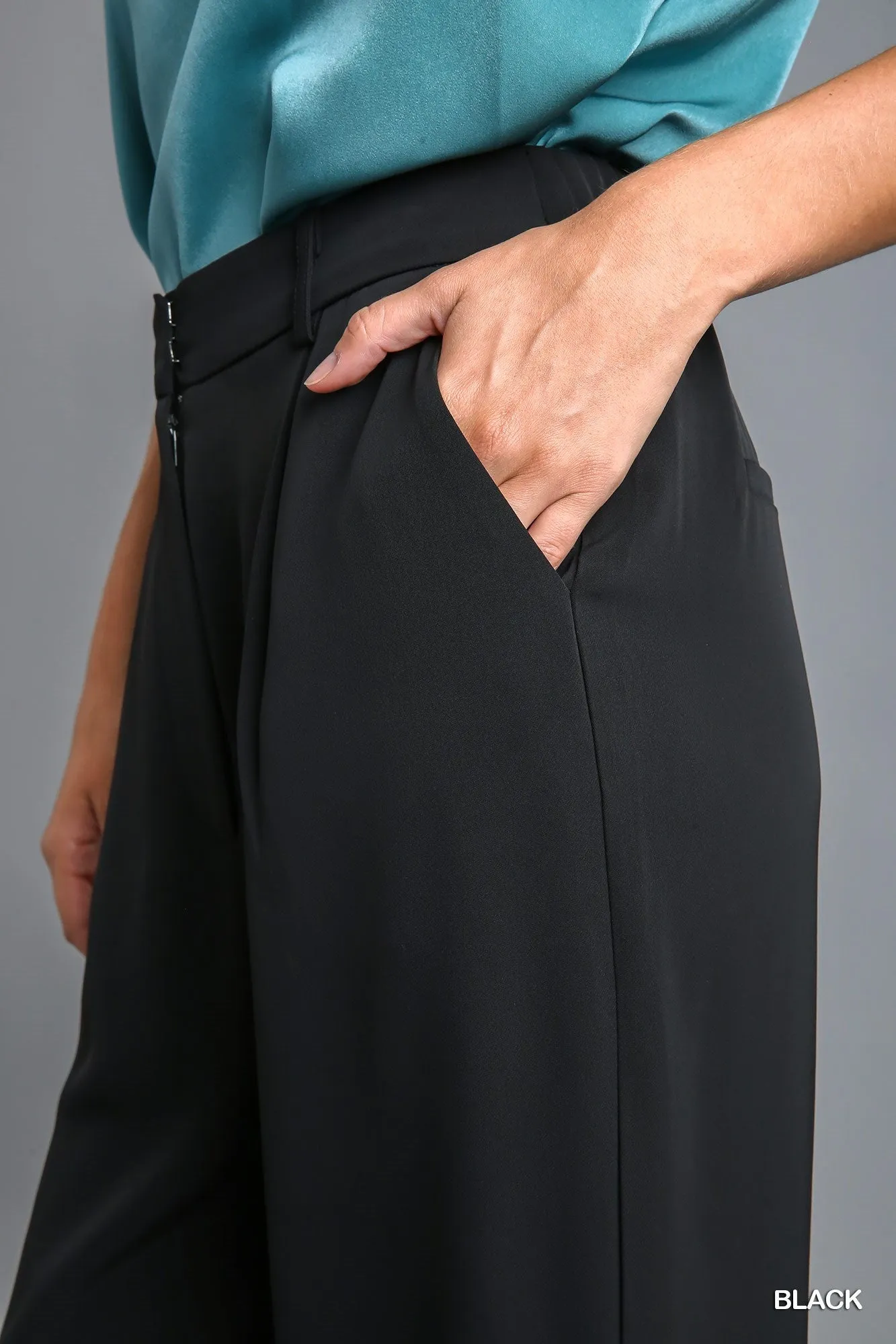 Wide Leg Trouser Pant - Black