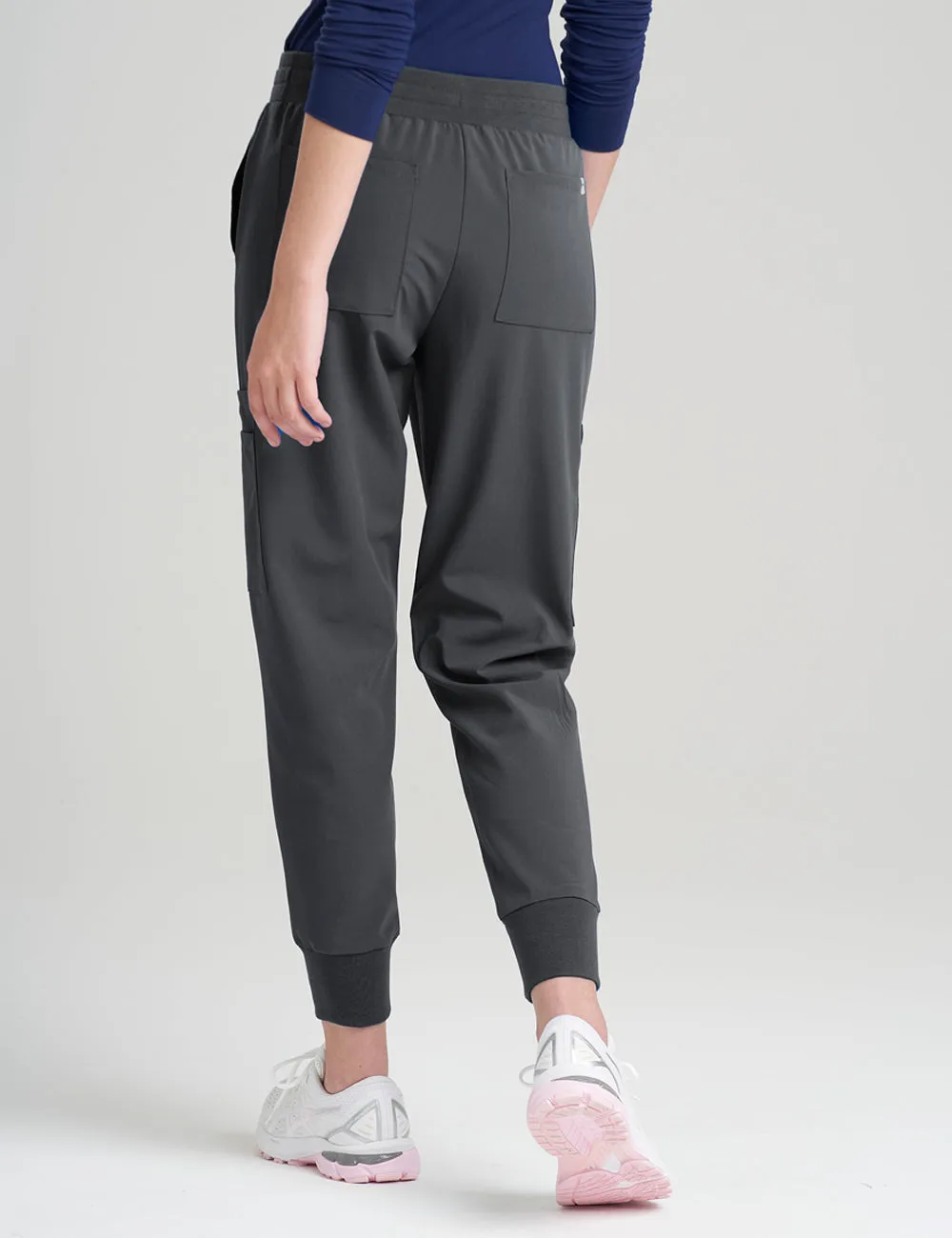 Womens 12-Pocket Scrub Jogger Pants - Pewter