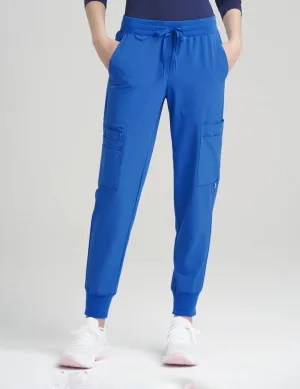 Womens 12-Pocket Scrub Jogger Pants - Royal Blue