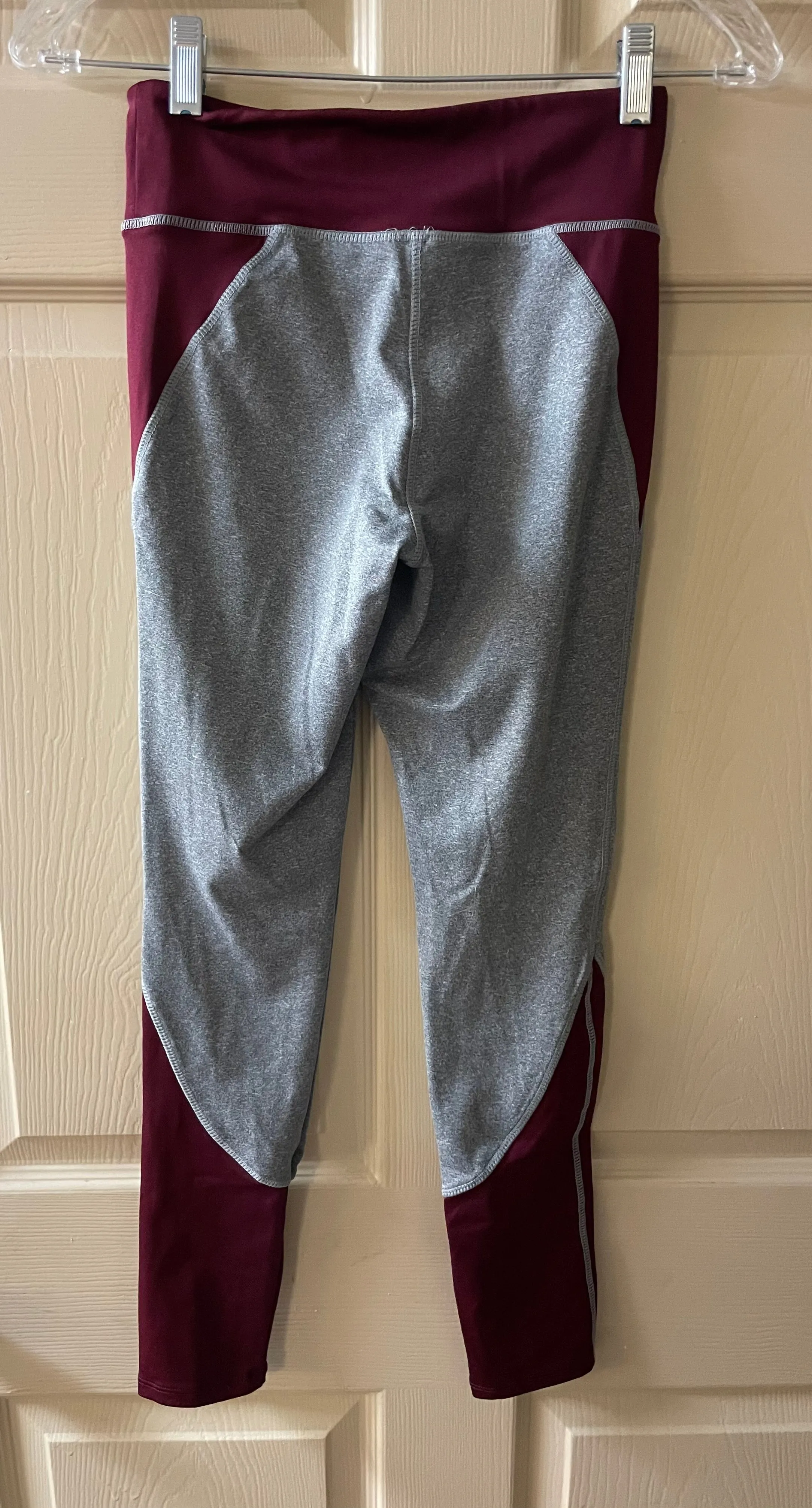 Womens Juniors Small CLOUD CHASER Yoga Running Joggers Pants Maroon/Gray